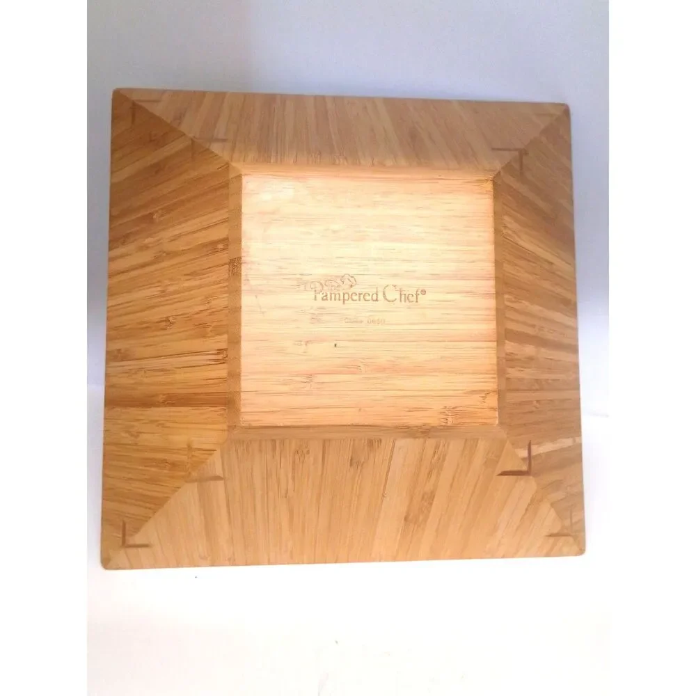 Pampered Chef Bamboo Salad Serving Set • Bowl + boho kitchen minimalist